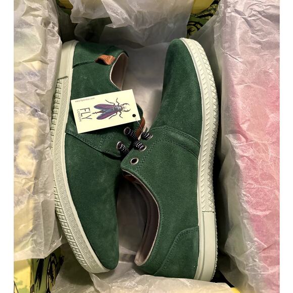 NIB Fly London Sesh Green Shoe's Men's Size 40 US 7 M Suede Leather Lace Up NEW - Picture 2 of 13